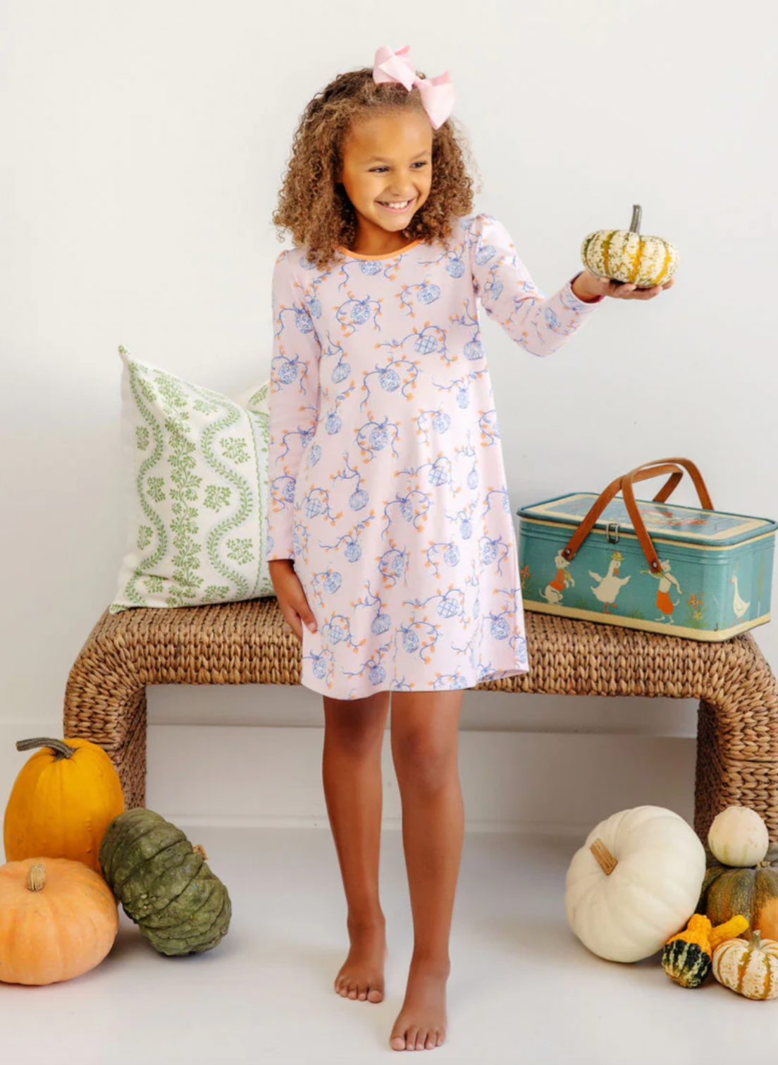 Long Sleeve Penny's Play Dress Gourd-geous with Seashore Sherbet Regular price