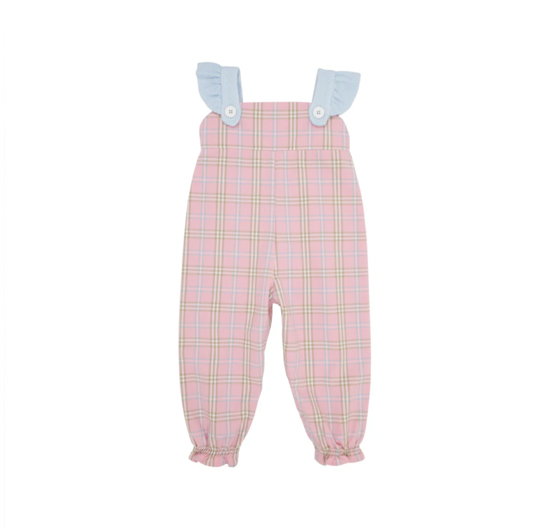 Violet's Vintage Overall Pelham Bay Plaid with Beale Street Blue Herringbone