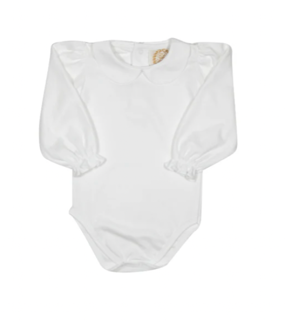 Maude's Peter Pan Collar Shirt & Onesie (Long Sleeve Pima) Worth Avenue White