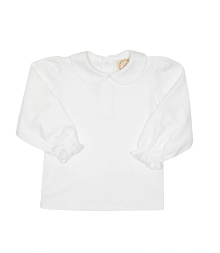 Maude's Peter Pan Collar Shirt & Onesie (Long Sleeve Pima) Worth Avenue White