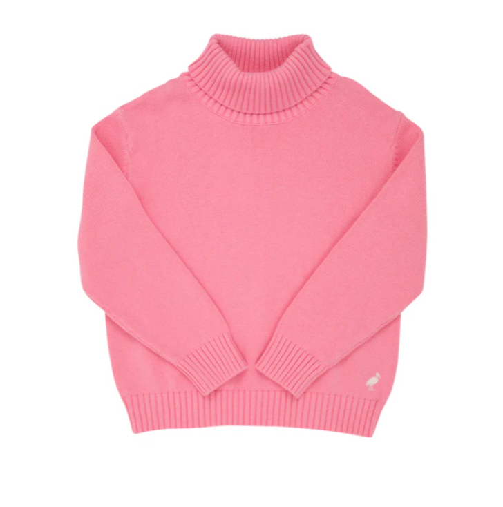 Townsend Turtleneck Sweater Hamptons Hot Pink with Palm Beach Pink Stork