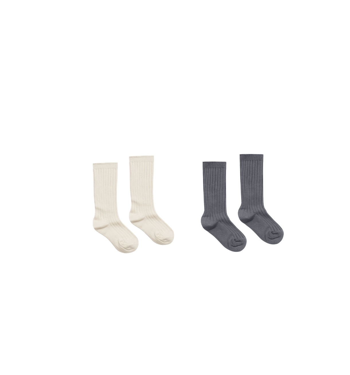 Ribbed Socks in Natural & Indigo