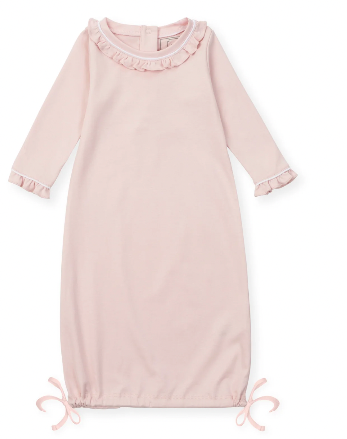 GEORGIA PIMA COTTON DAYGOWN FOR GIRLS - LIGHT PINK WITH WHITE PIPING