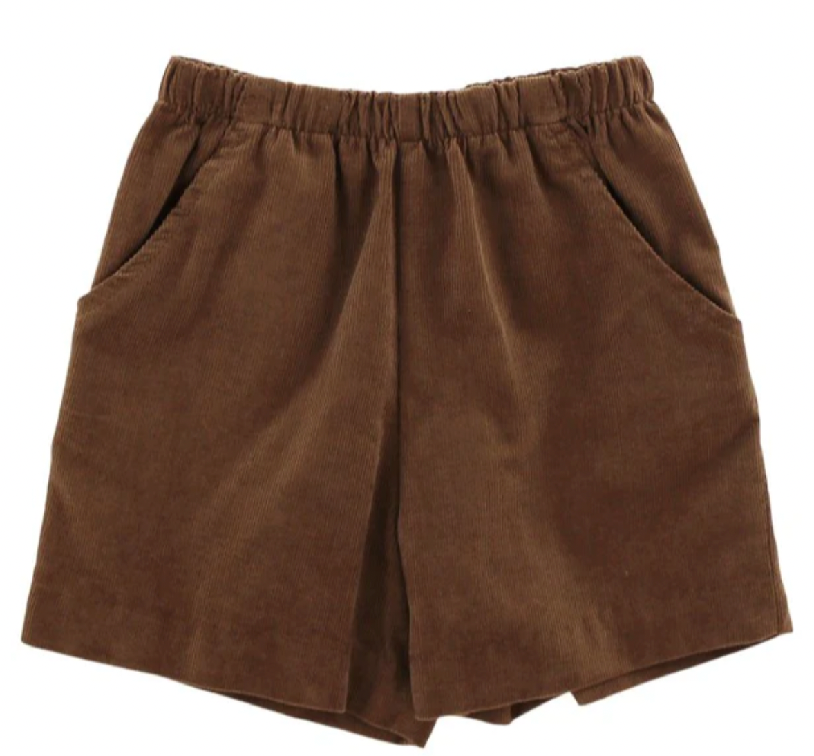 Chocolate Brown Corduroy - Elastic Waist Short