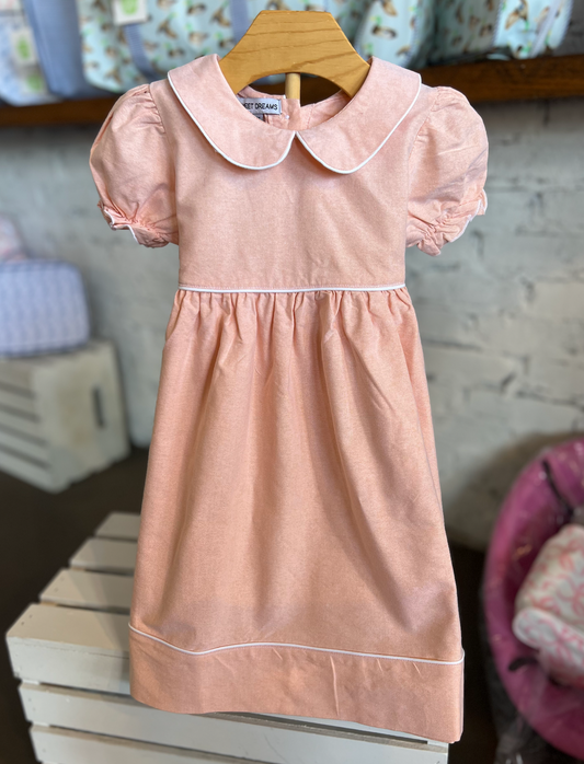 Orange Chambray Girl Dress