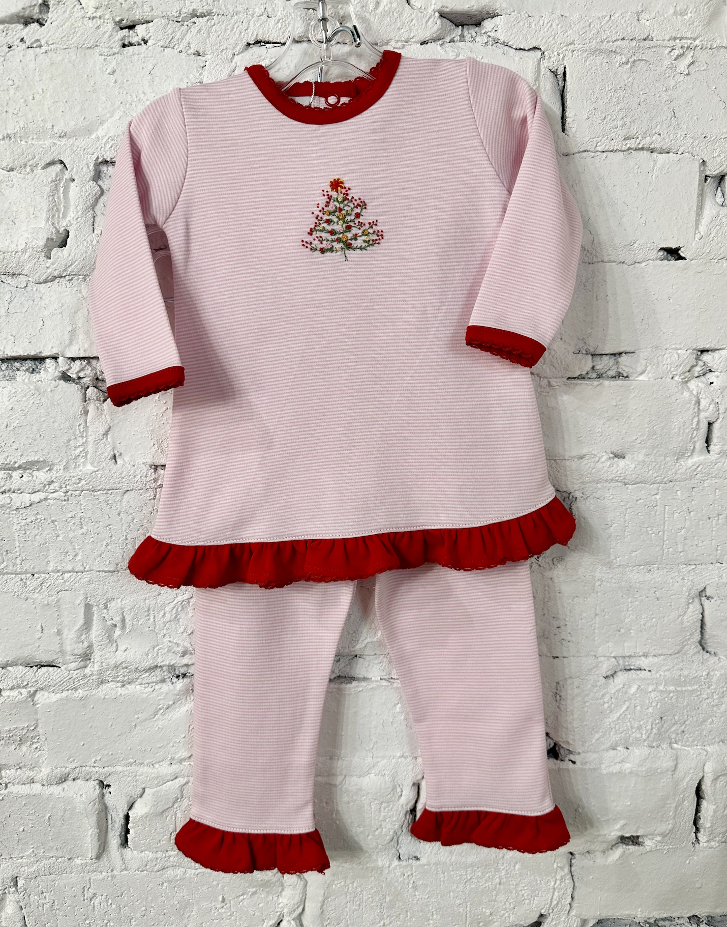 Squiggles Christmas Tree Ruffle Pant Set