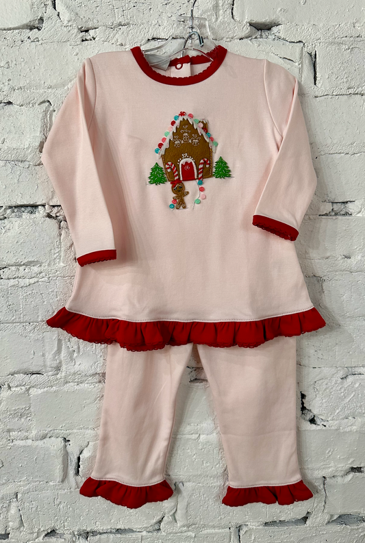 Squiggles Gingerbread House Ruffle Pant Set