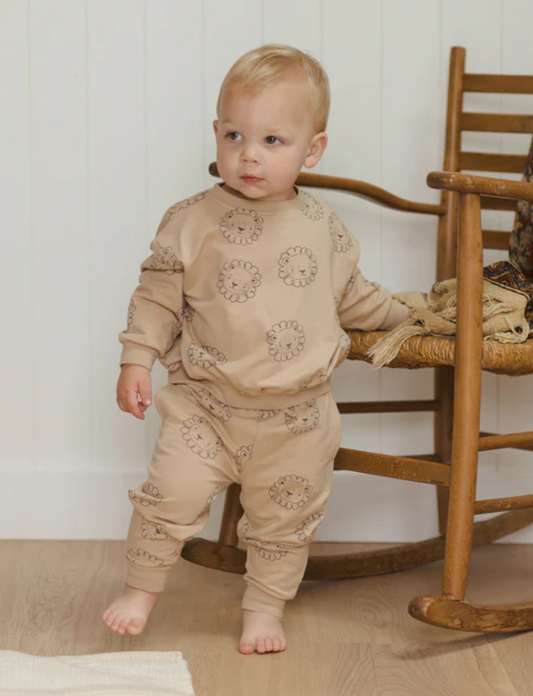 Quincy Mae Relaxed Fit Sweatshirt Set - Lions