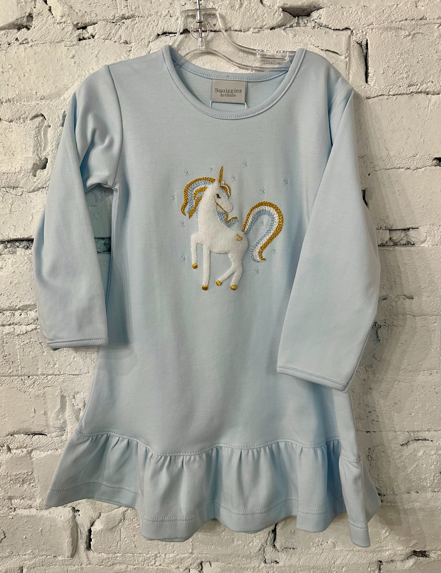 Squiggles Long Sleeve Unicorn Dress