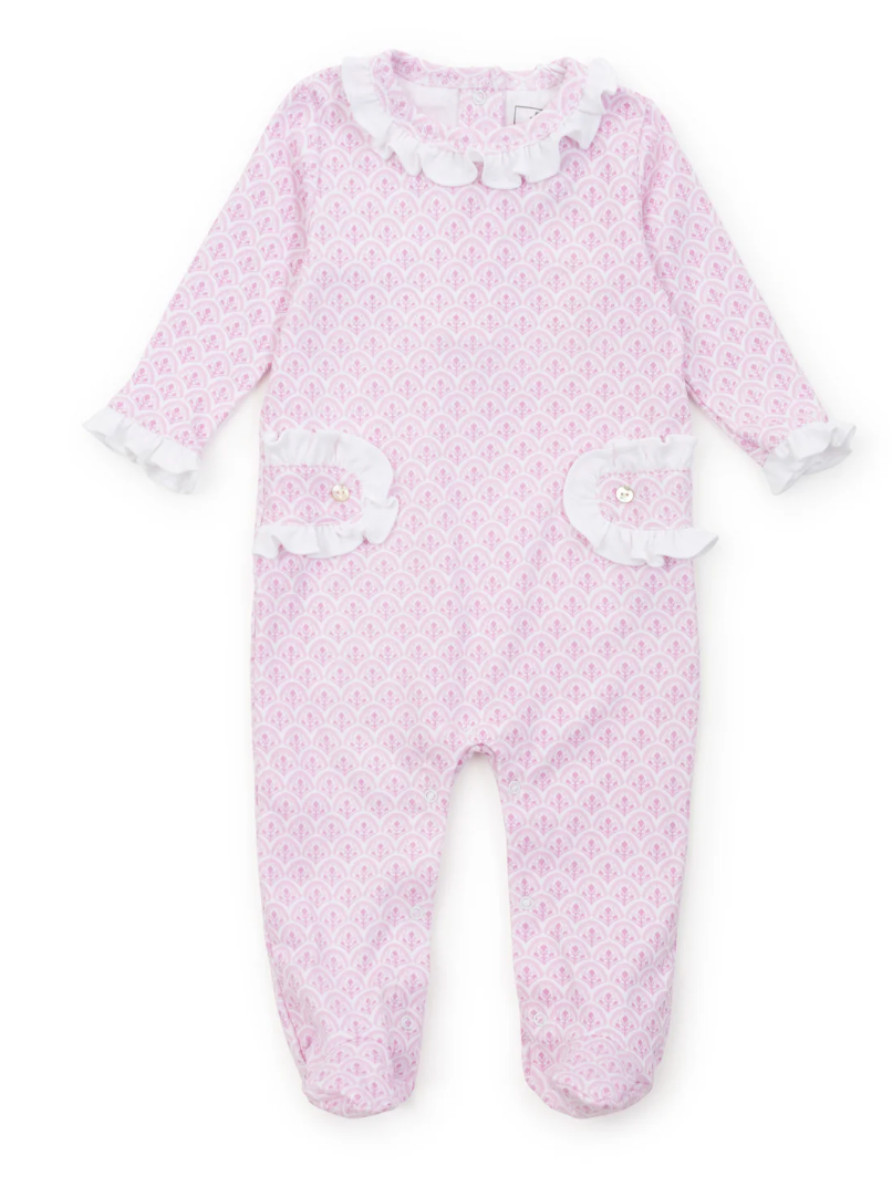 Lila + Hayes Lucy Romper - Scalloped in Pink