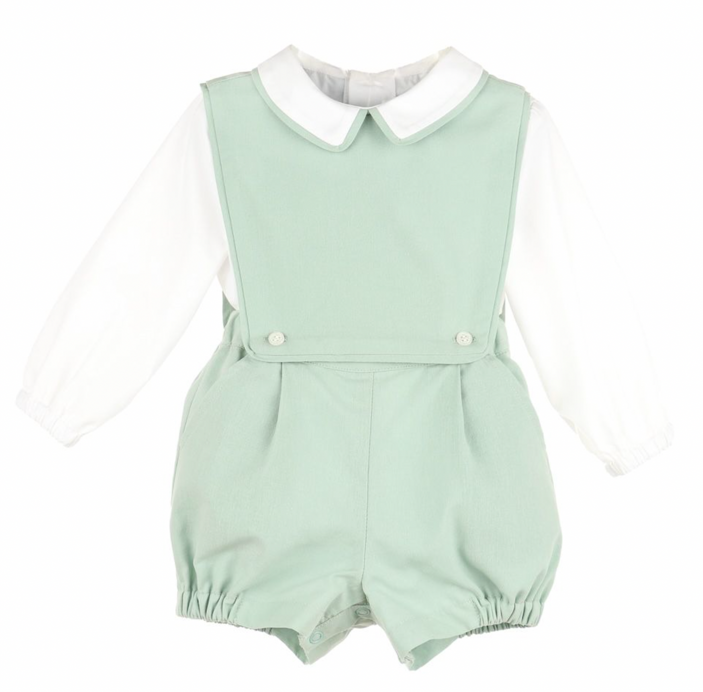 Sophie & Lucas Baby Boys Classic Poplin Overall with Shirt - Green