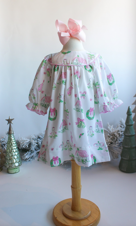 Sweet Dreams Pink/Green Christmas Dress