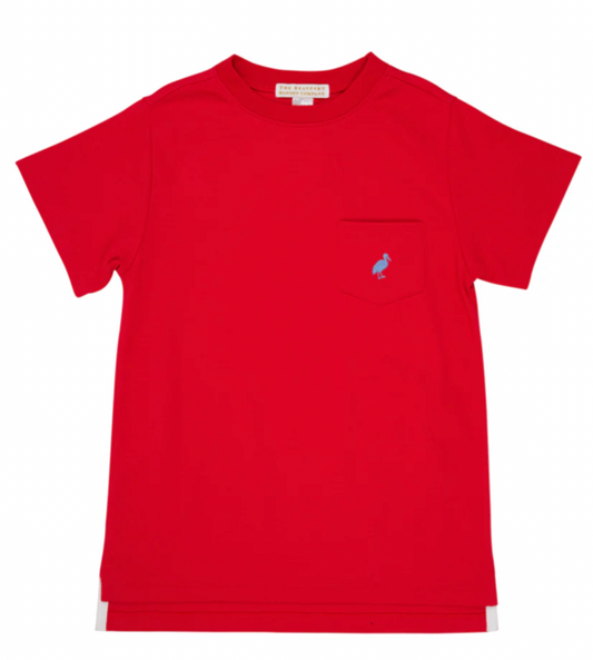 Carter Crewneck Richmond Red with Park City Periwinkle Stork