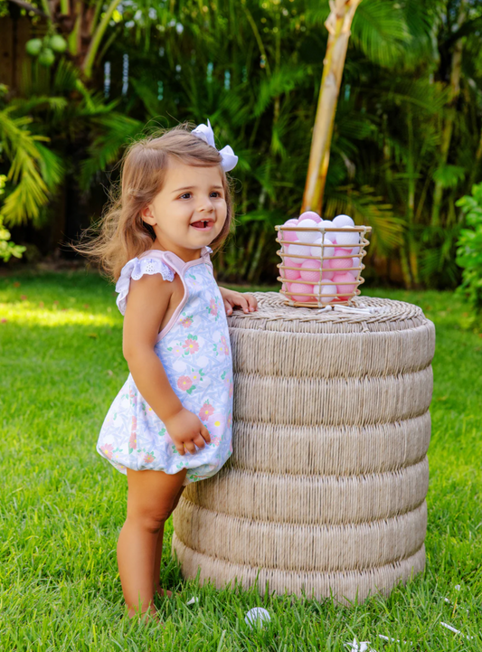 Saylor Sunsuit Cayman Island Cane with Palm Beach Pink