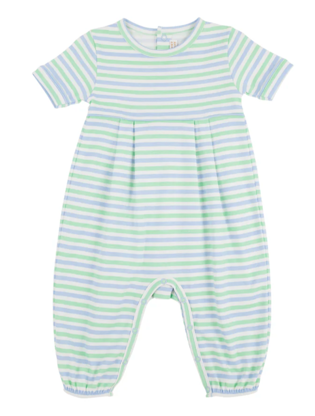 Short Sleeve Bradford Romper Kennedy Cruise Stripe with Beale Street Blue