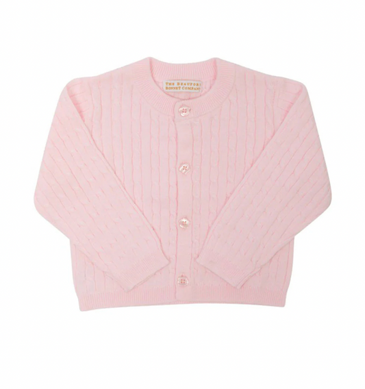 TBBC Cambridge Cable Knit Cardigan in Palm Beach Pink