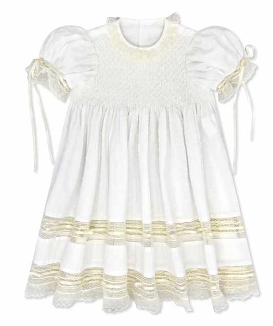 Lullaby Set - Margaret Dress - Spring White Swiss Dot