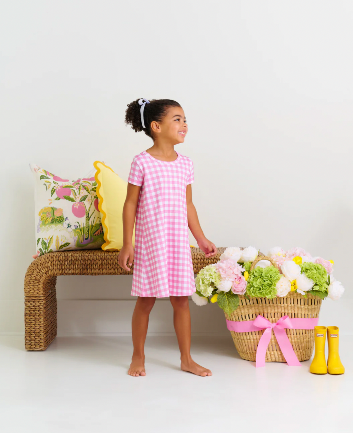 Polly Play Dress in Hamptons Hot Pink Gingham