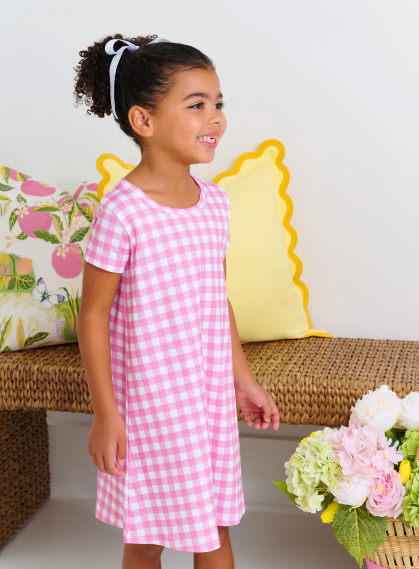 Polly Play Dress in Hamptons Hot Pink Gingham