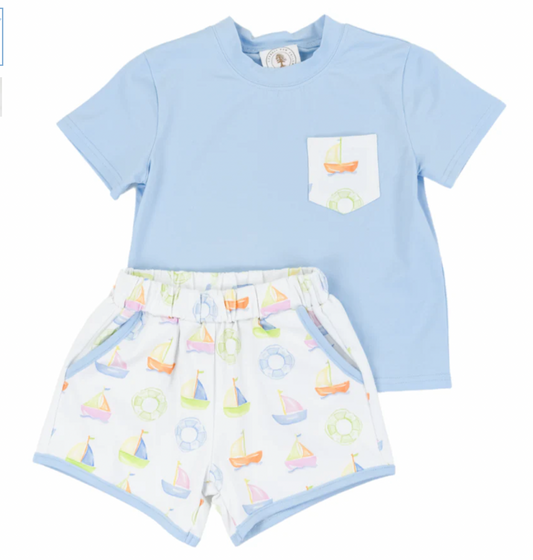 Sweet Sails Boy Pocket Short Set