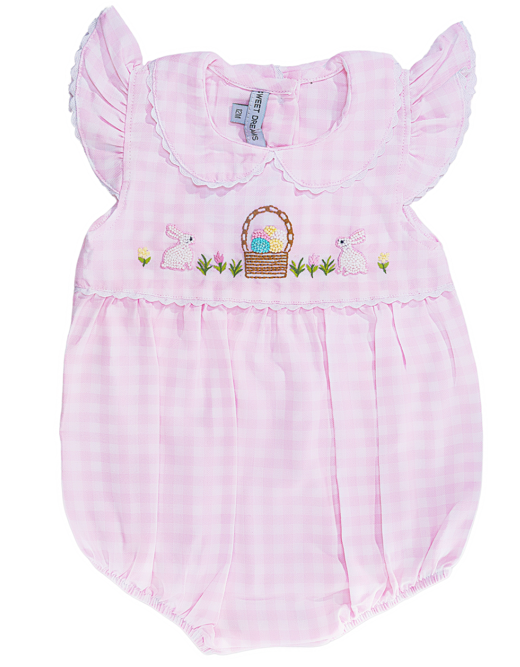 Sweet Dreams Happy Easter Pink Gingham Bubble