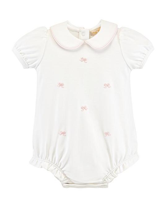 Hand Embroidered Bow Bubble with Collar