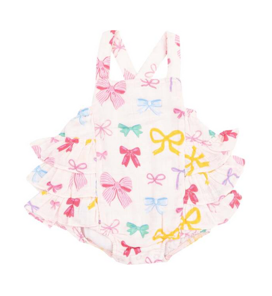 Colorful Bows Ruffle Sunsuit