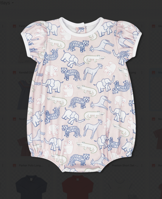 Lullaby Set Zoo Print Pink- They All Asked For You Bubble