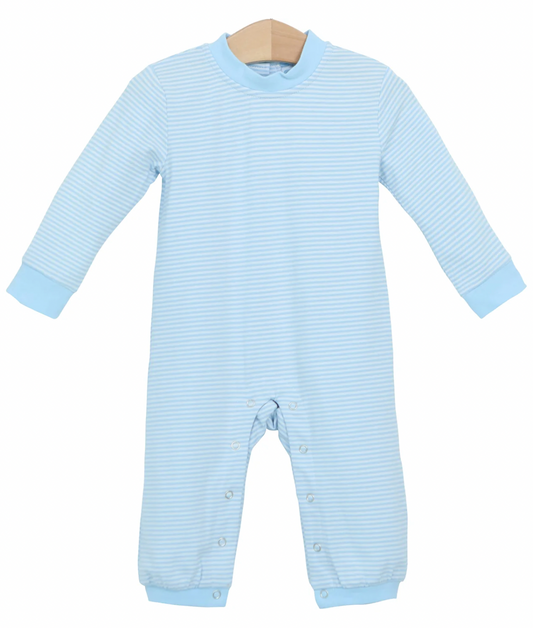Miller Romper in Light Blue Stripe