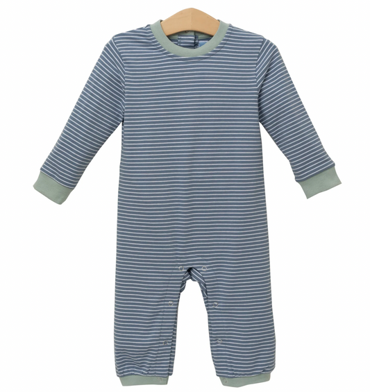 Miller Romper Blue Stripe/ Sage