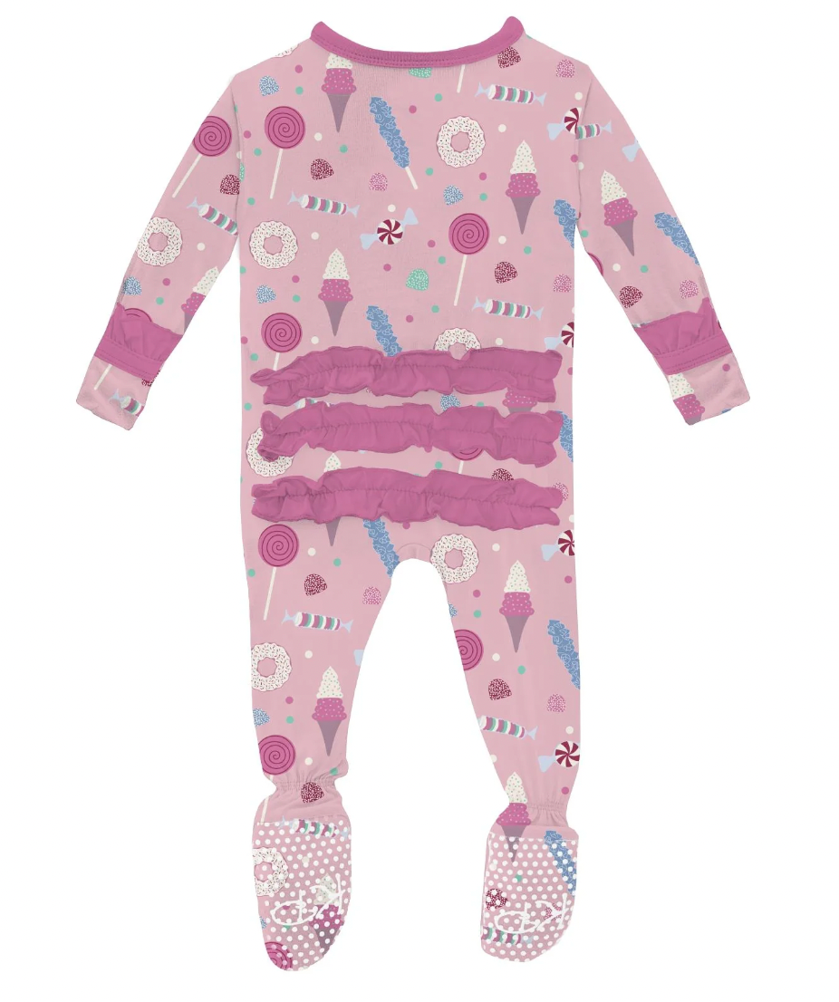 Print Classic Footie with 2-Way Zipper in Cake Pop Candy Dreams