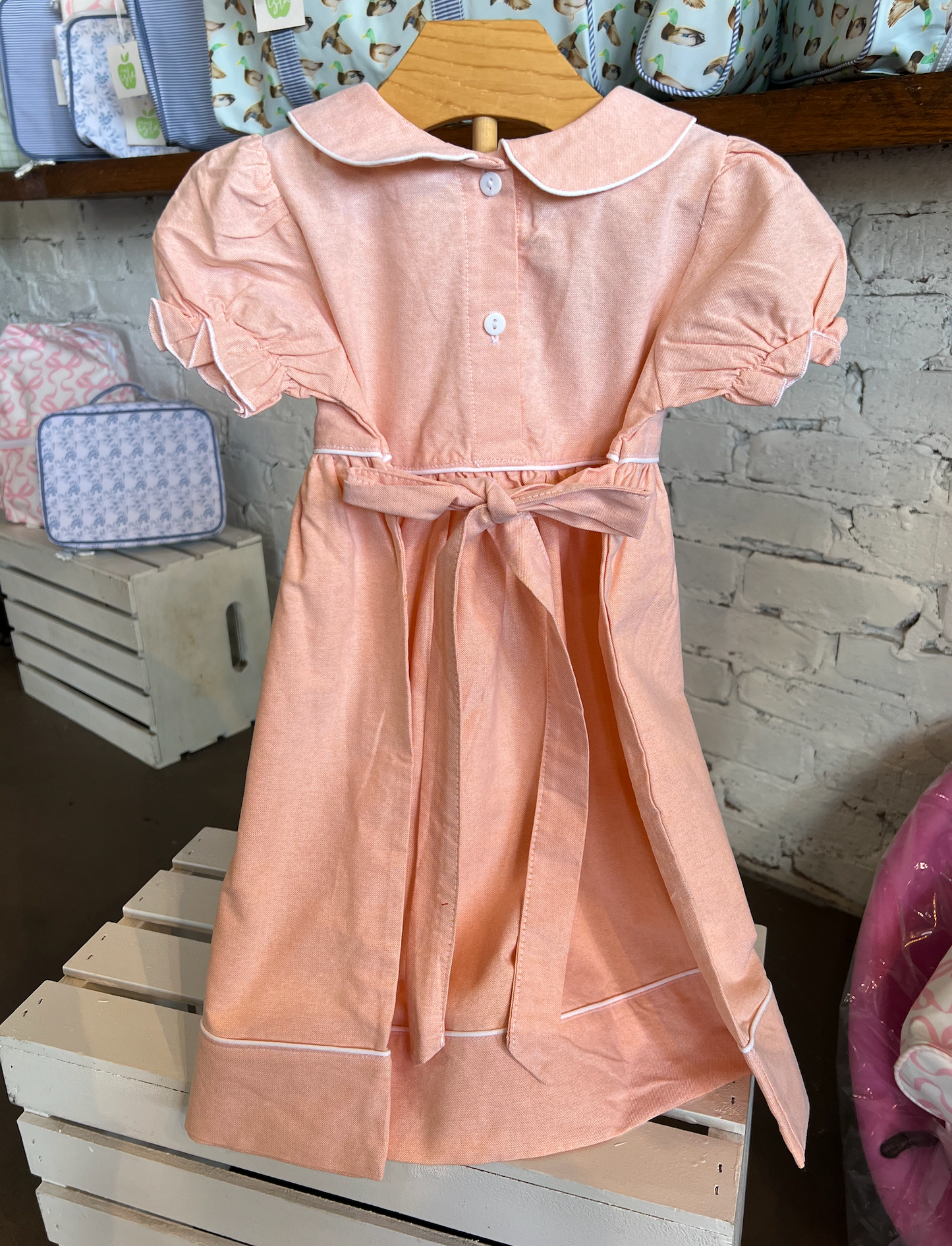 Orange Chambray Girl Dress