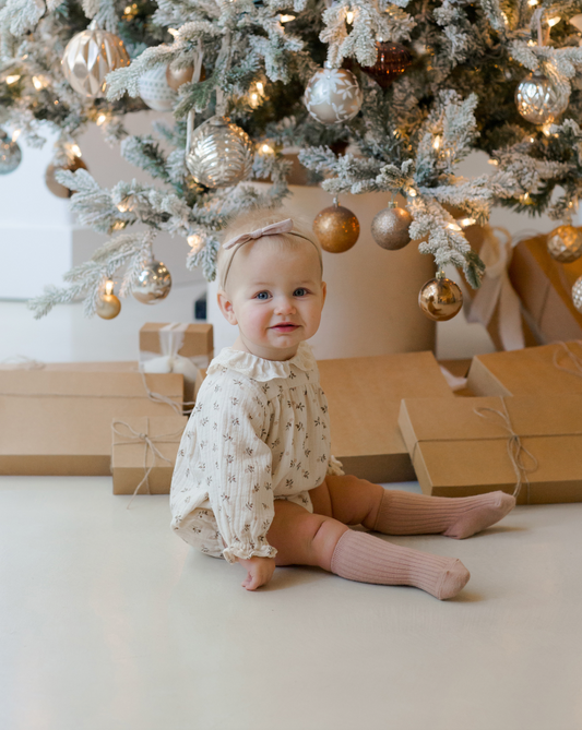 Collared Bubble Romper in Winter Floral