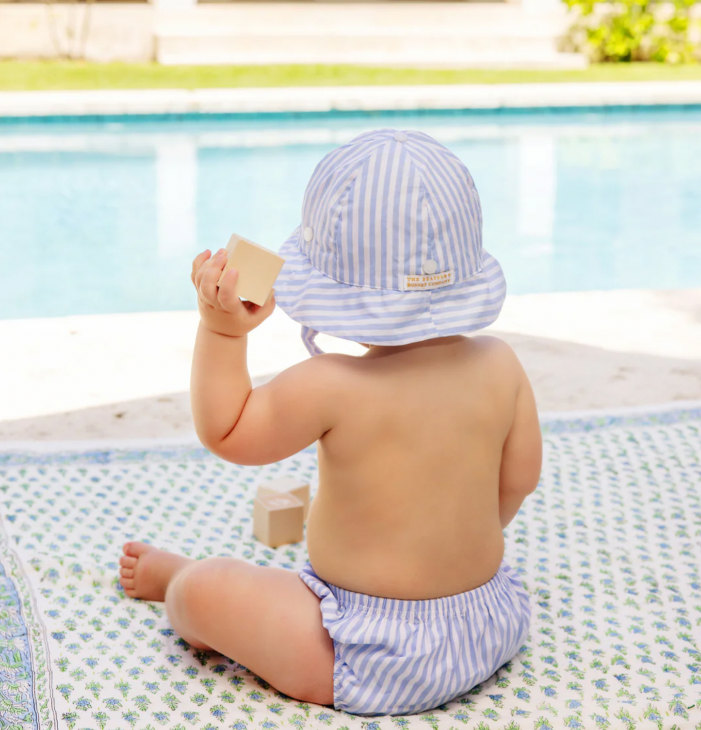 Beaufort Bucket Hat in Beale Street Blue Stripe