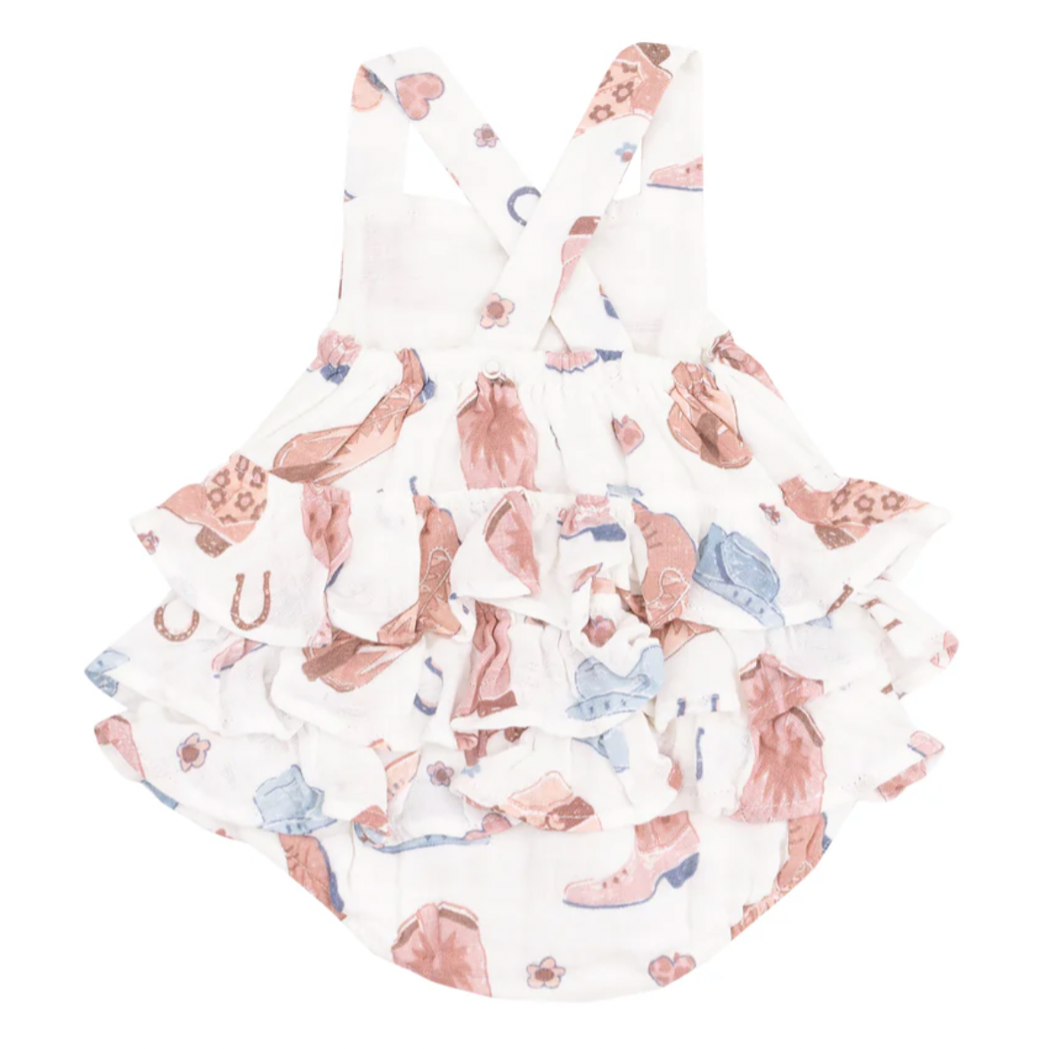 Cowgirl Boots Ruffle Sunsuit