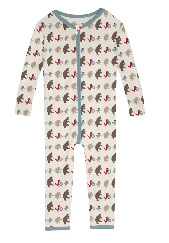 Kickee Pants -Footie/Convertible Sleeper - Natural Marching Band