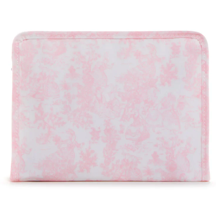 ROADIE MEDIUM Zip Pouch - BUNNY TOILE PINK