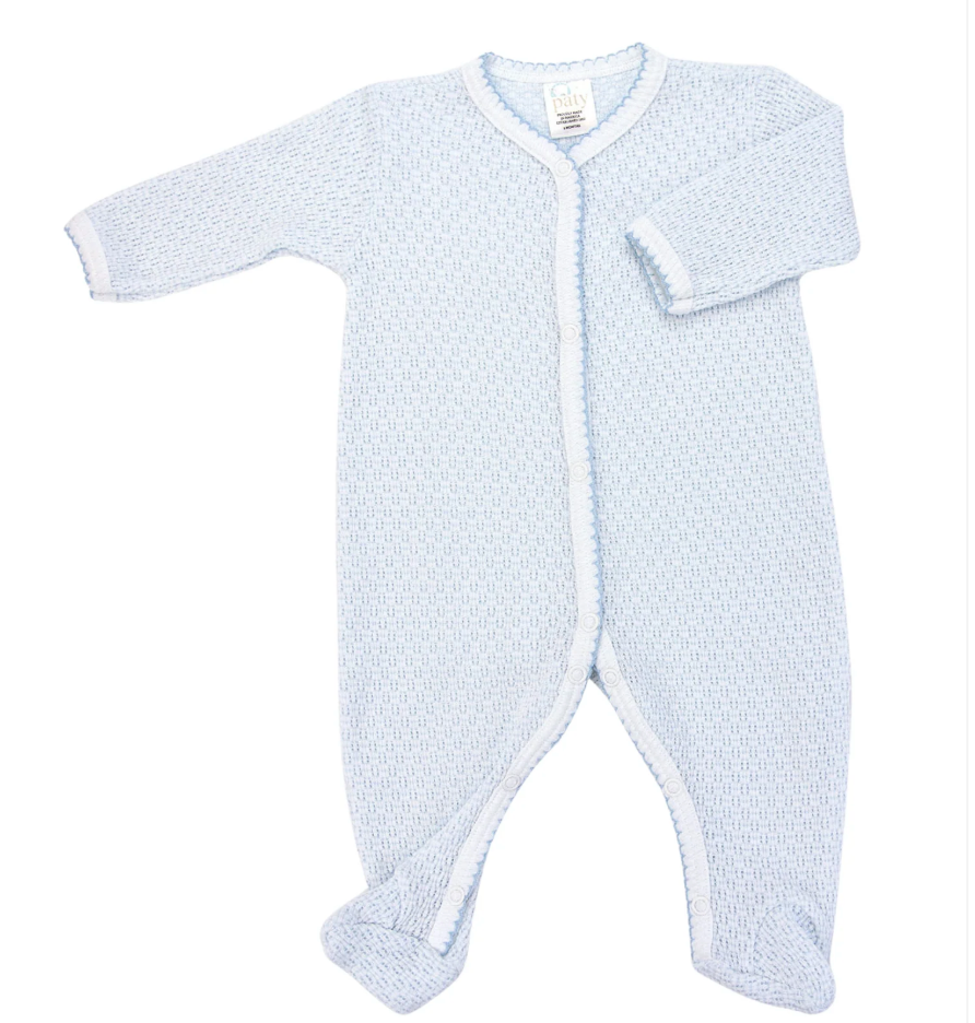 Paty Knit Footie in Blue