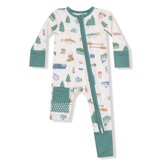 Fishing Things 2 Way Zipper Footie