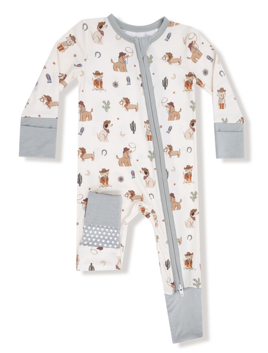 Cowboy Dogs 2 Way Zipper Footie