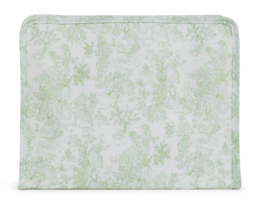 ROADIE LARGE Zip Pouch - BUNNY TOILE GREEN