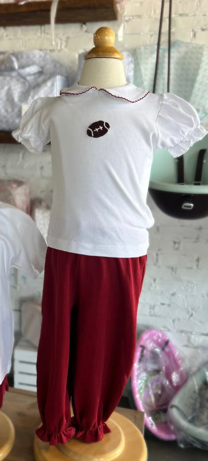 Maroon Bloomer Pant with Ruffles